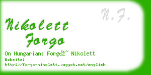 nikolett forgo business card